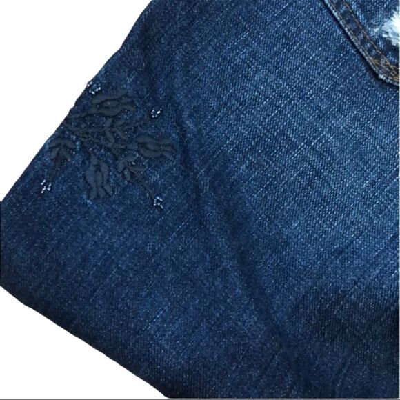 lauren Jeans Co. Premium Embellished Patchwork Jeans Sz 6 - Picture 6 of 8
